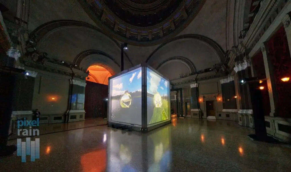 The Macallan Distillery Experience cube installation by Pixel Rain Digital
