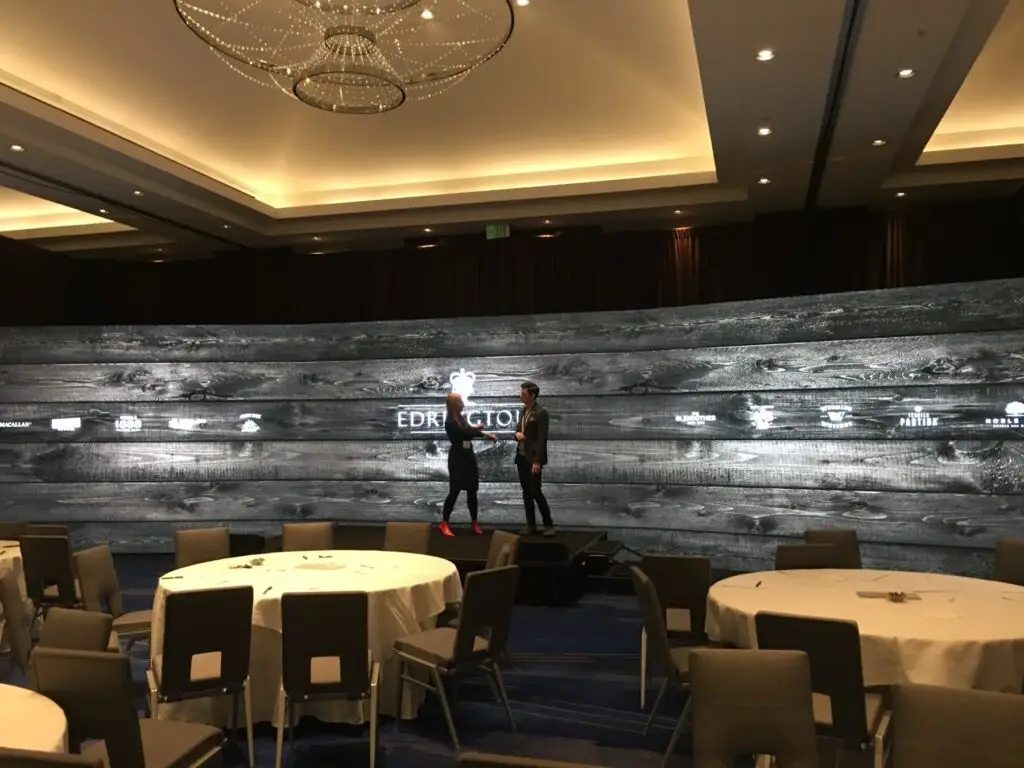 The Macallan / Edrington launch event ballroom with custom Pixel Rain Digital projection backdrop
